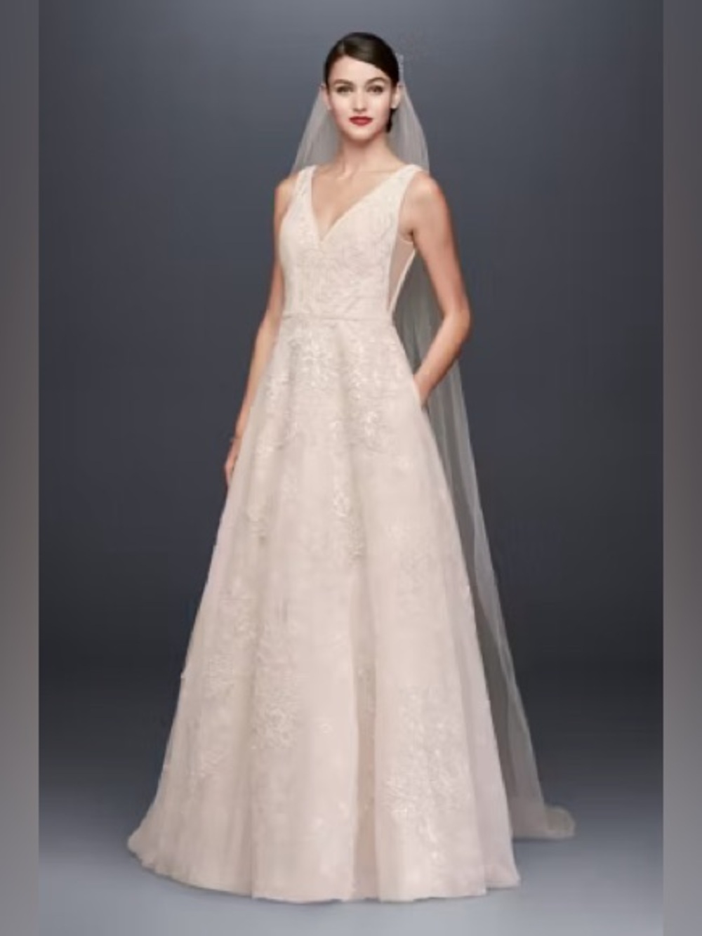 Oleg Cassini Wedding Dress in Barely Pink